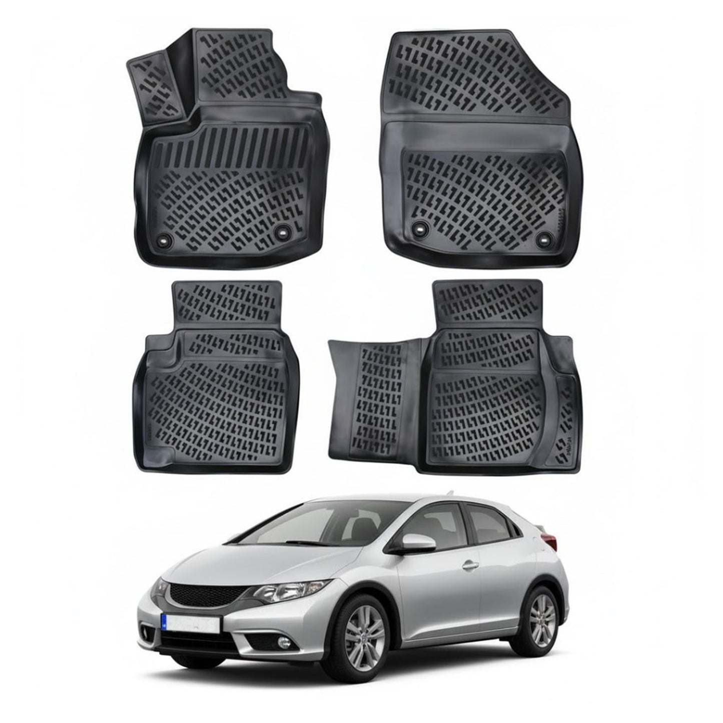 Honda Civic Floor Mats 2012-2016 - Auto Accessory SKU: 0437