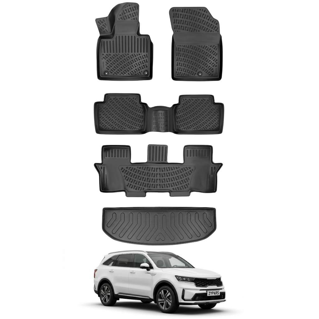 Kia Sorento Floor Mats and Cargo Liner 2021-2026 - Auto Accessory SKU: 4670