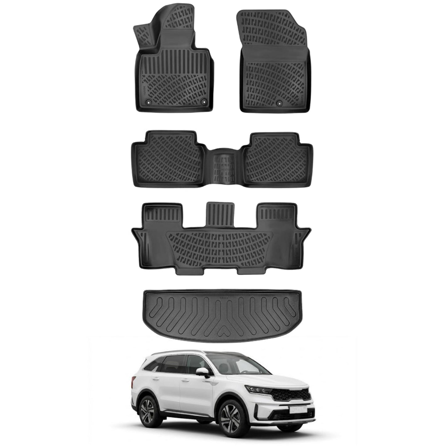 Kia Sorento Floor Mats and Cargo Liner 2021-2026 - Auto Accessory SKU: 4670