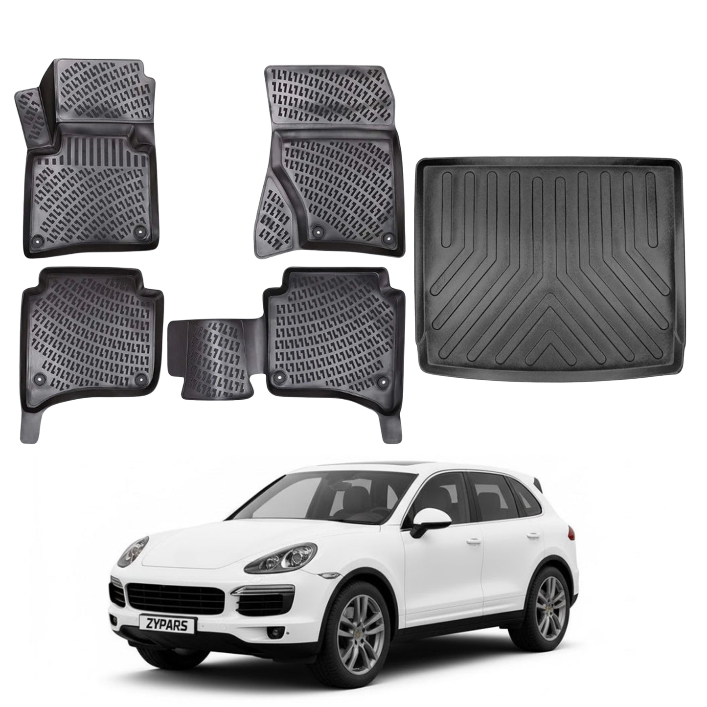Porsche Cayenne Floor Mats Dual Zone Air Conditioning and Cargo Liner 2011-2017 | Ehiltek Shop