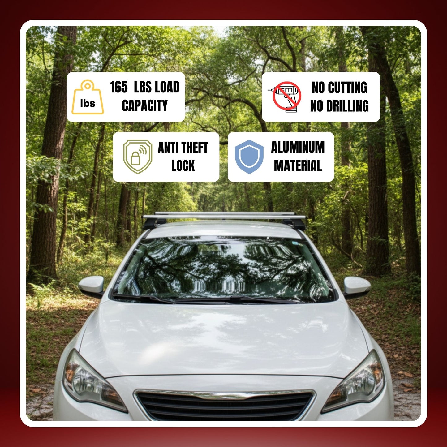 Roof Rack Cross Bars for Citroen BX 1988-1994 120 CM, 75 Kg / 165 lbs Load