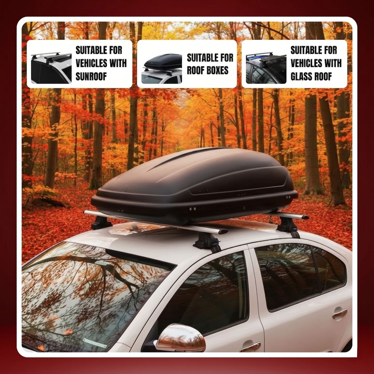 Roof Rack Cross Bars for Citroen Saxo 1996-2003 120 CM, 75 Kg / 165 lbs Load