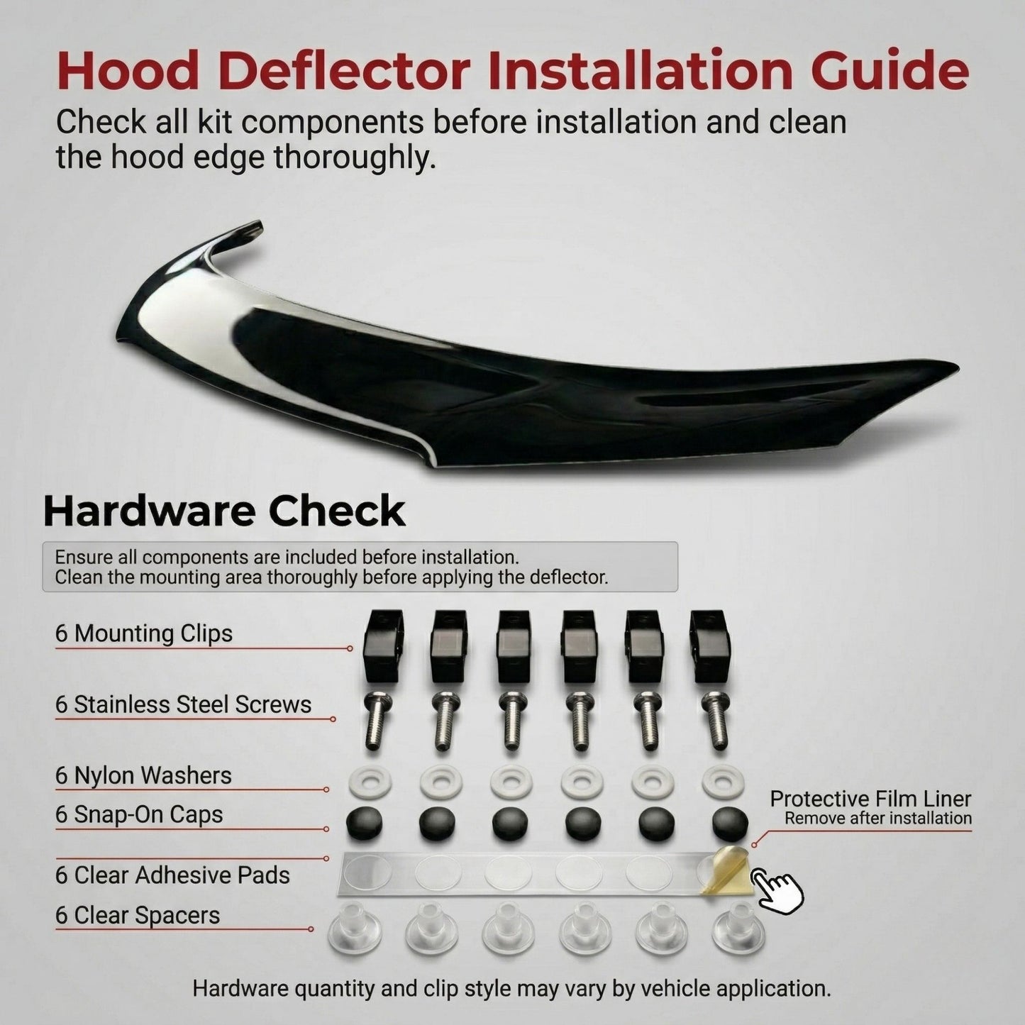 Ram ProMaster Hood Deflector 2023-2025, Hood Bugflector, Bug & Debris Shield, Black
