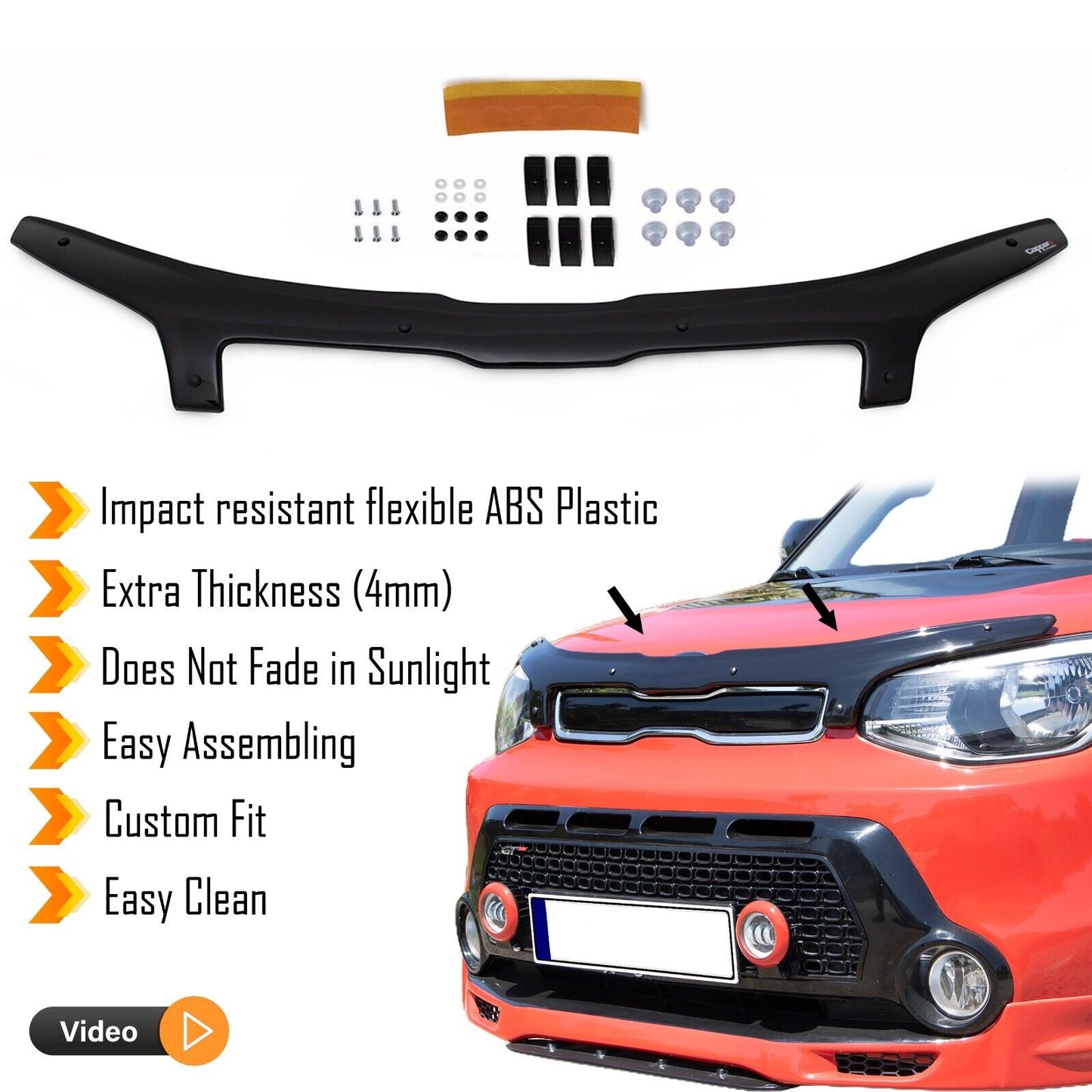 Hood Deflector Guard Fits Kia Soul 2014- 2019 Bonnet Protector