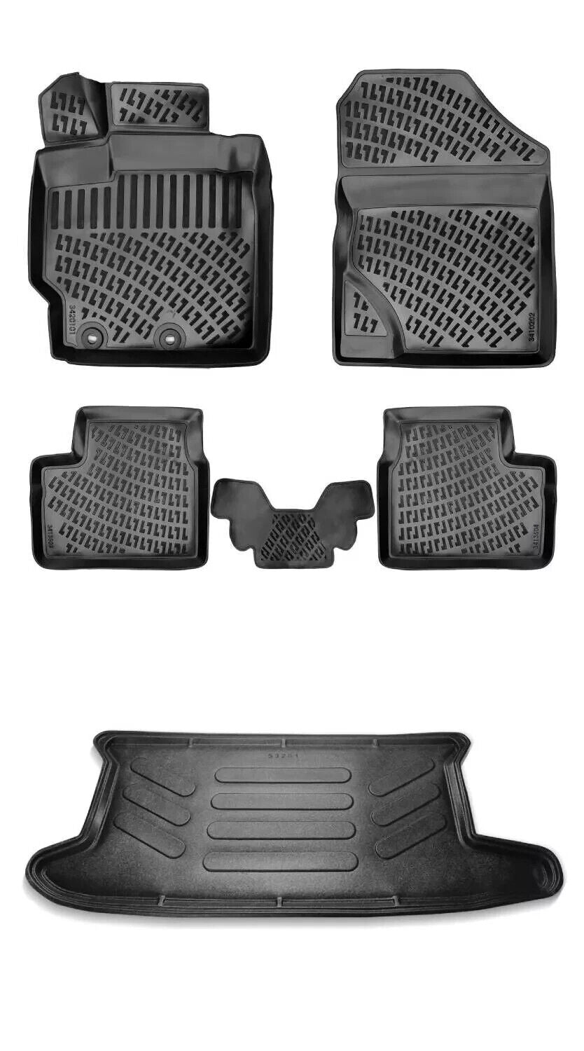 Floor Mats + Cargo Trunk Liner Fits Toyota Yaris XP90 2005-2012 3D Molded SET