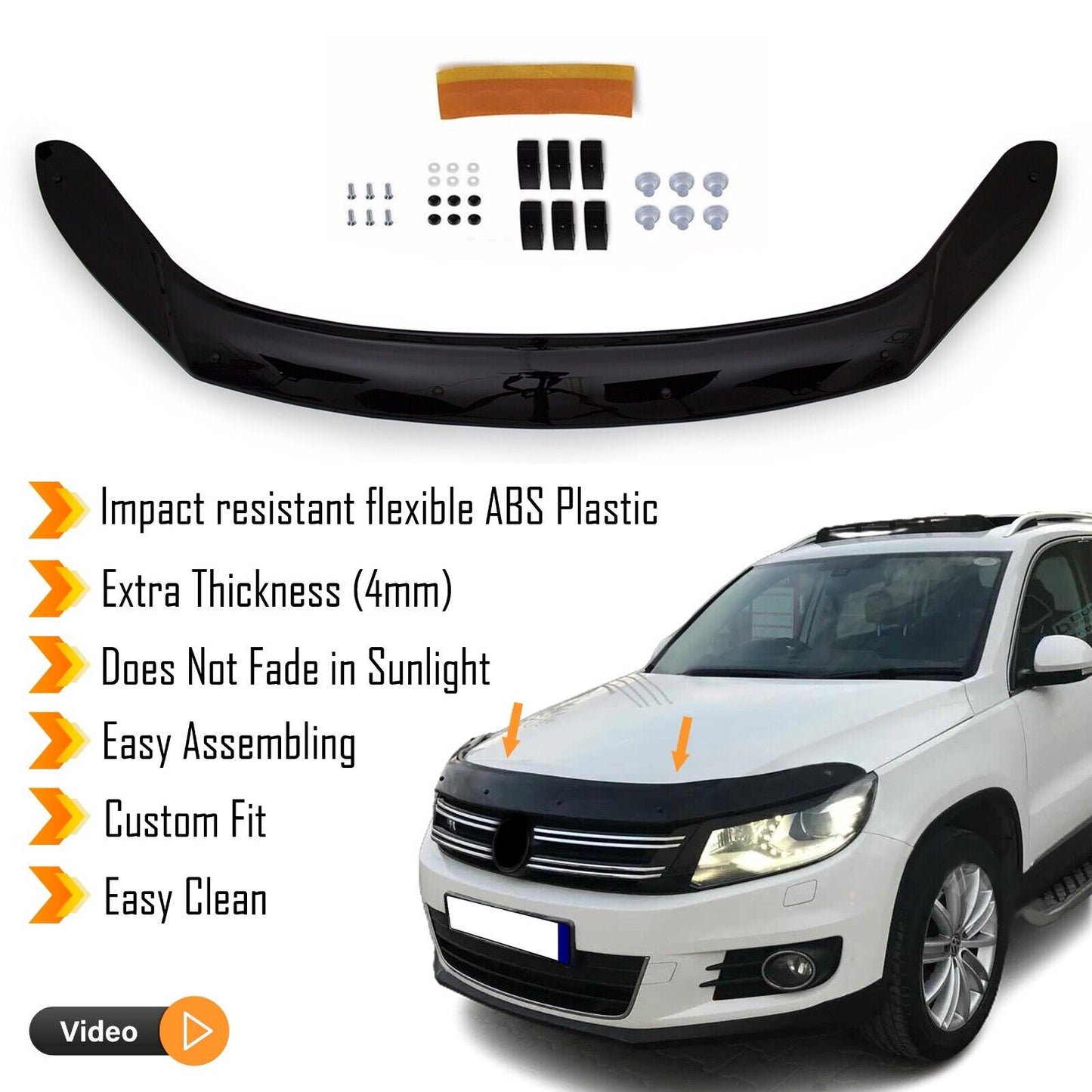 Hood Deflector Guard For Volkswagen Tiguan 2008-2016 Bug Shield Bonnet Protector