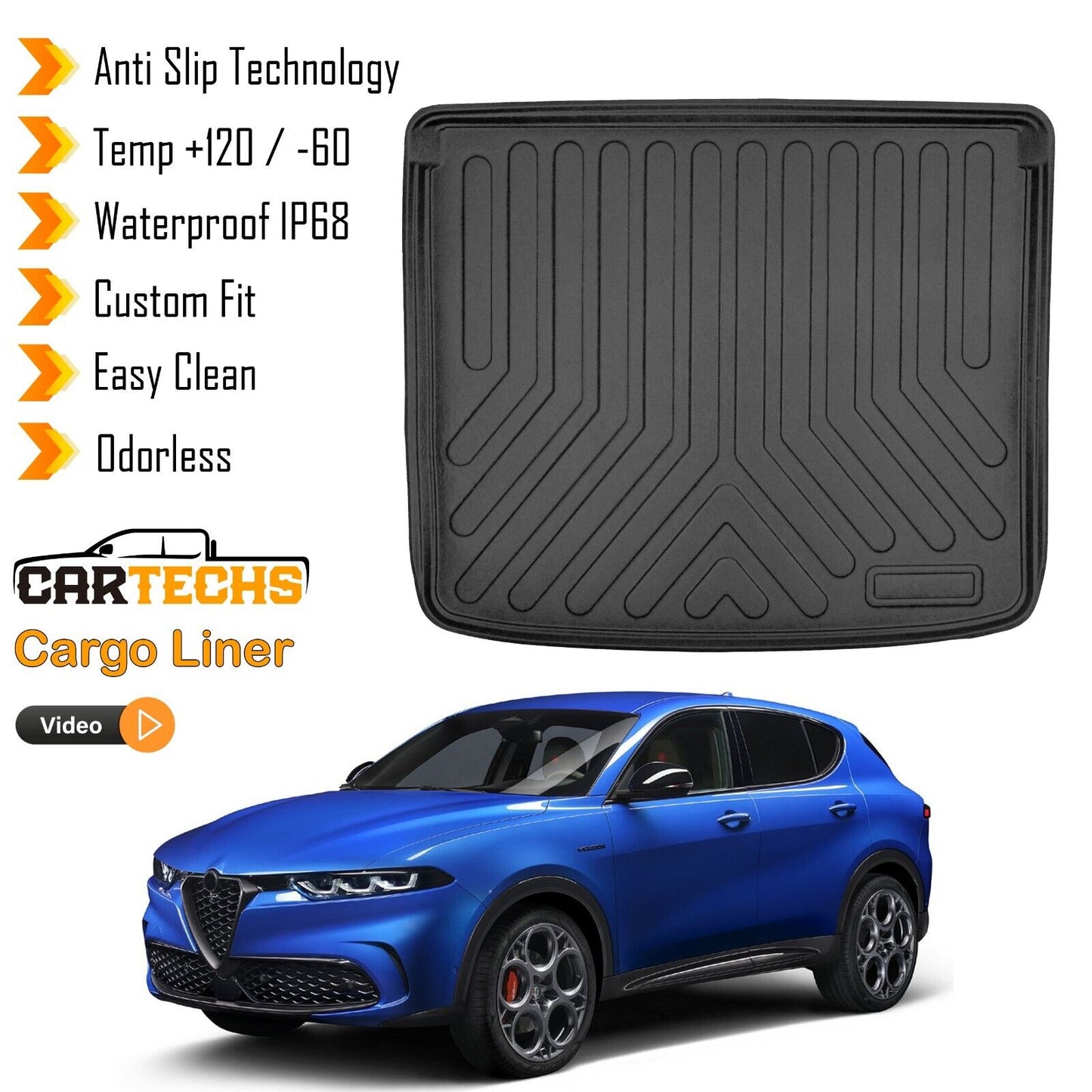 Cargo Liner LOWER Trunk Mat For Alfa Romeo Tonale 2022-2024 (Without spare tire)