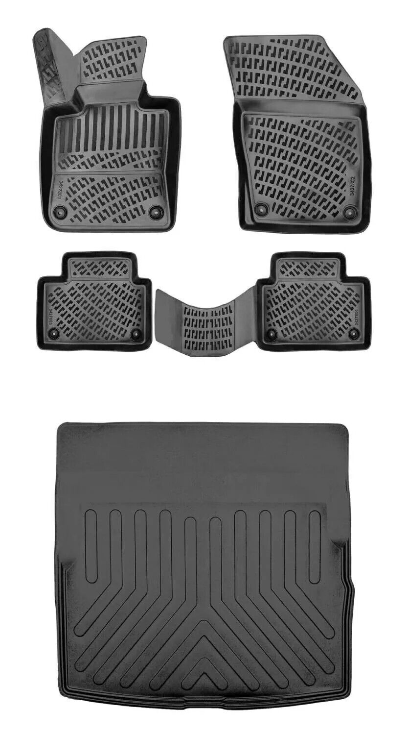 Floor Mats + Cargo Trunk Liner For Volvo XC60 2018-2024 3D Molded Eco SET