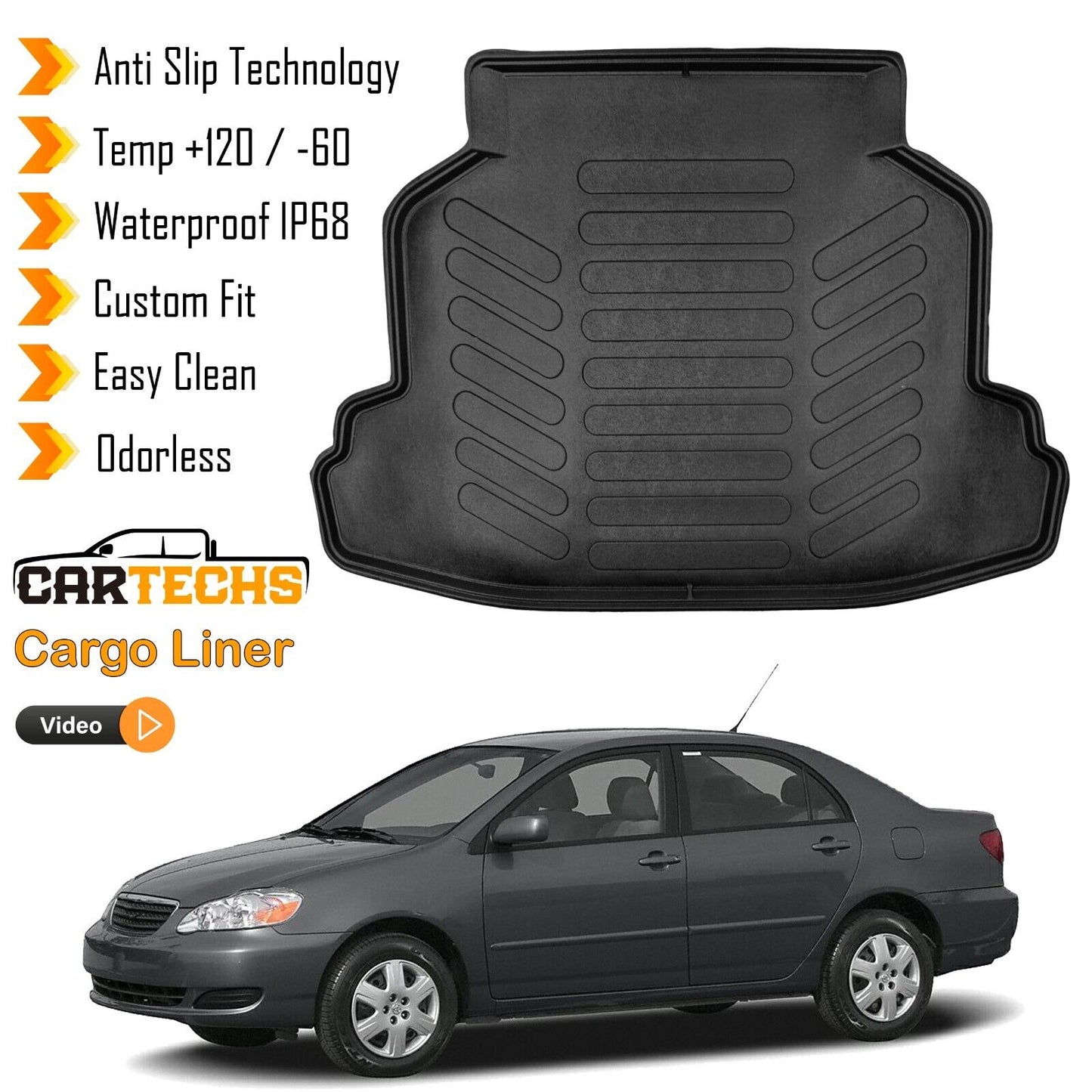 Cargo Liner Rear Trunk Floor Mat Fits Toyota Corolla SEDAN 2001-2006 Boot Tray