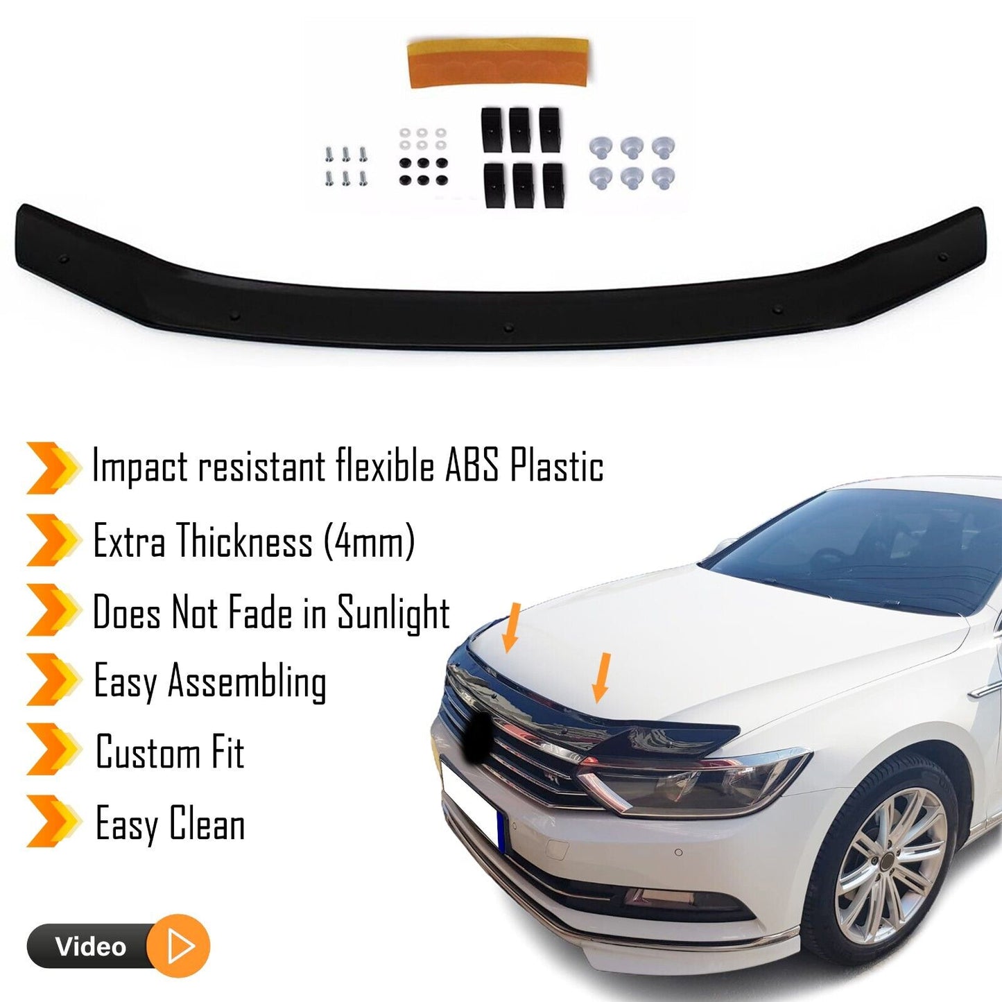 Hood Deflector Guard Fits Volkswagen Passat B8 2015-2022 Bug Shield Protector