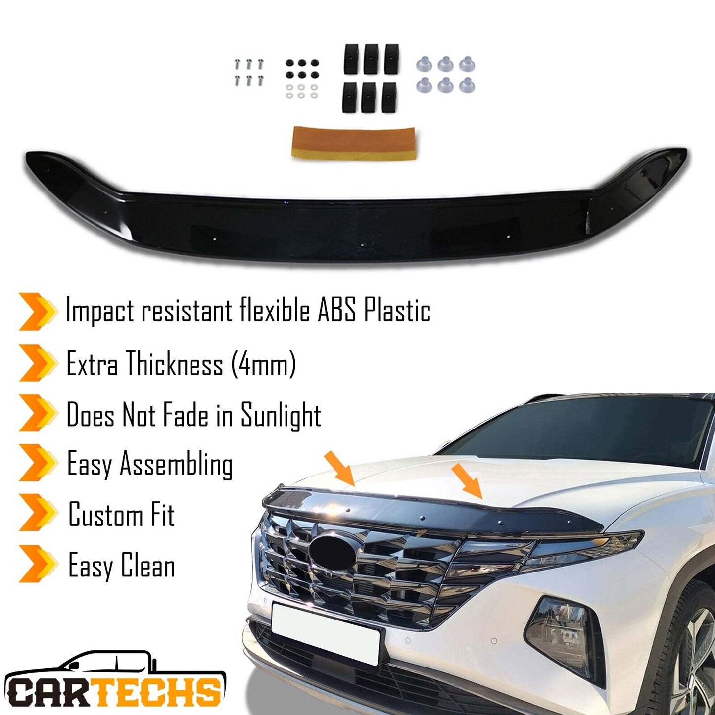 Premium Hood Deflector Guard Fits Hyundai Tucson 2022-2025  Bonnet Protector