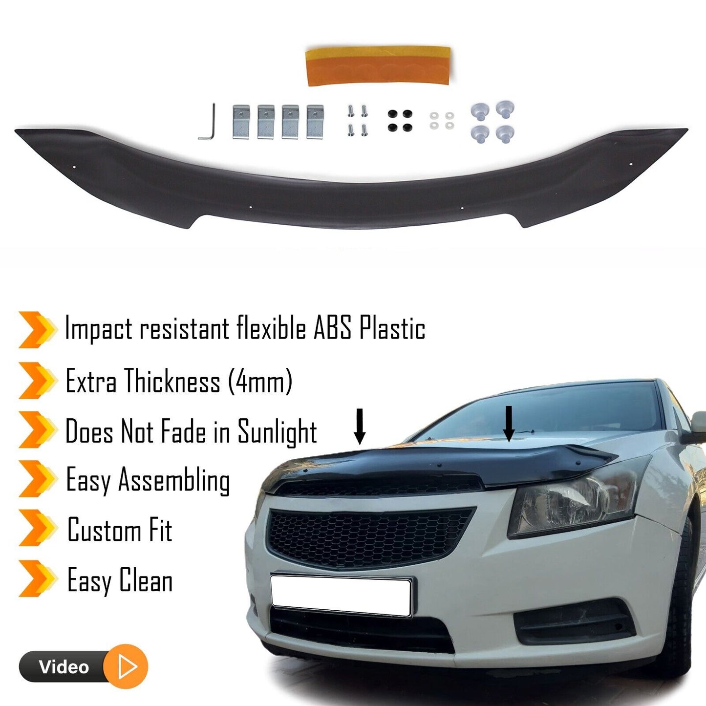 Hood Deflector Guard Fits Chevrolet Cruze 2010-2015 Bug Shield Bonnet Protector