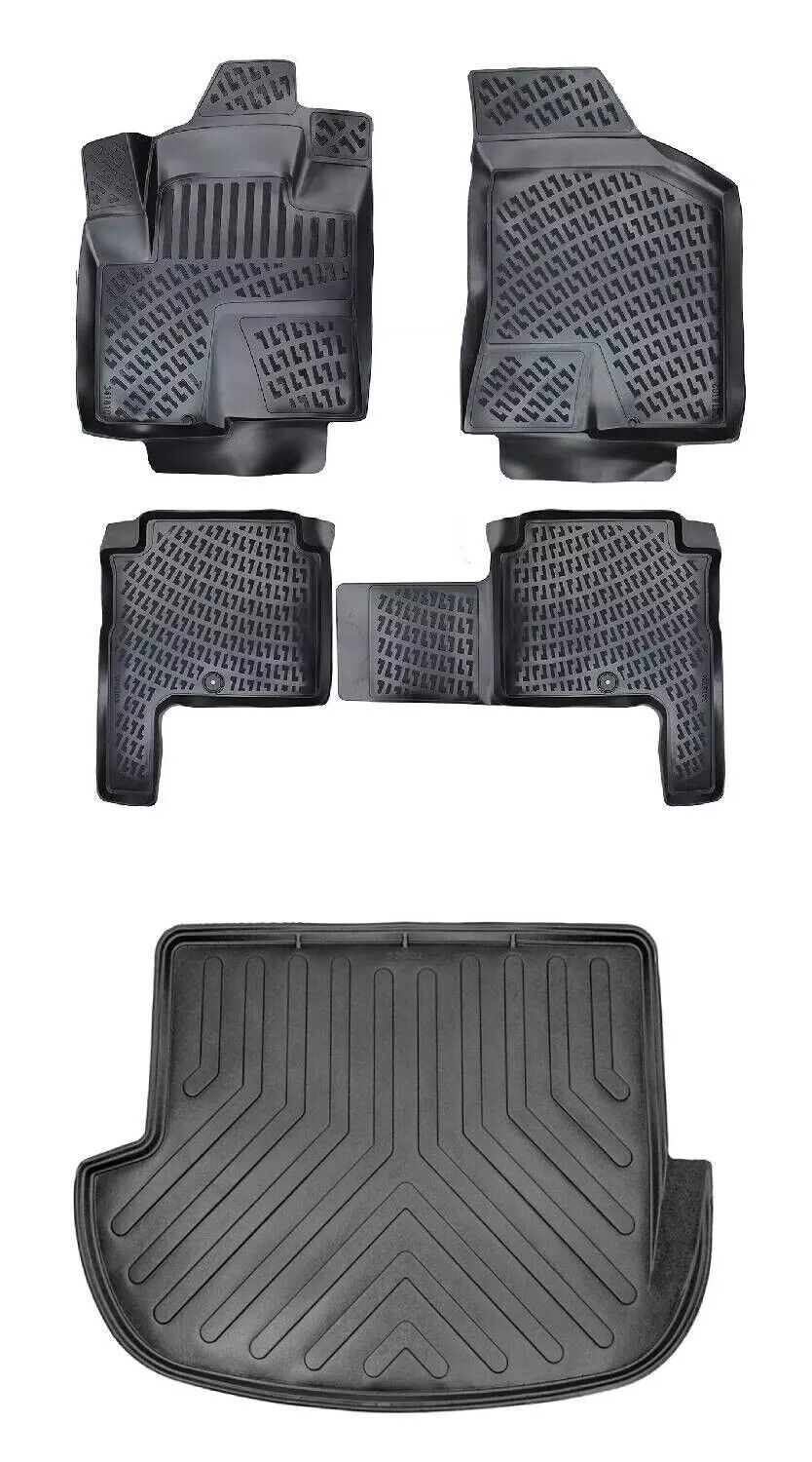 Floor Mats + Cargo Trunk Liner Fits Hyundai Santa Fe 2007-2012 5 Seat Eco SET