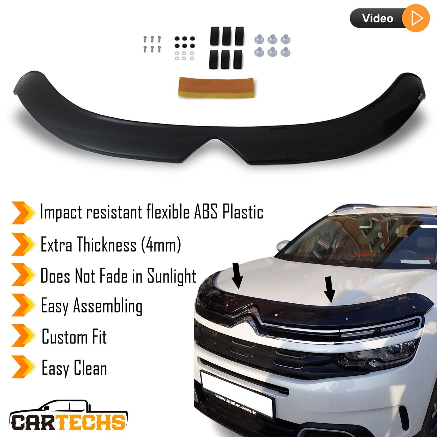 Hood Deflector Guard Fits Citroen C5 Aircross 2017-2023 Bonnet Protector