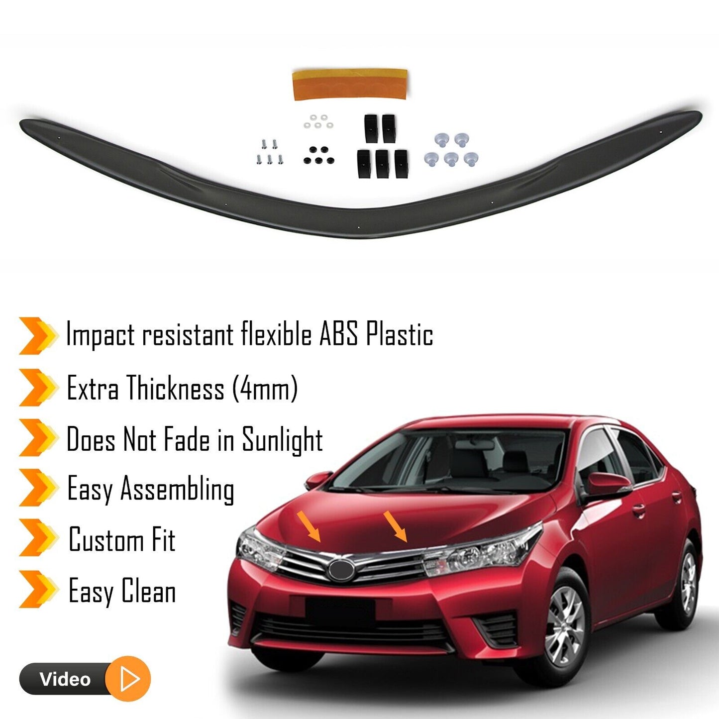 Premium Hood Deflector Guard Fits Toyota Corolla 2013-2017 Bonnet Protector