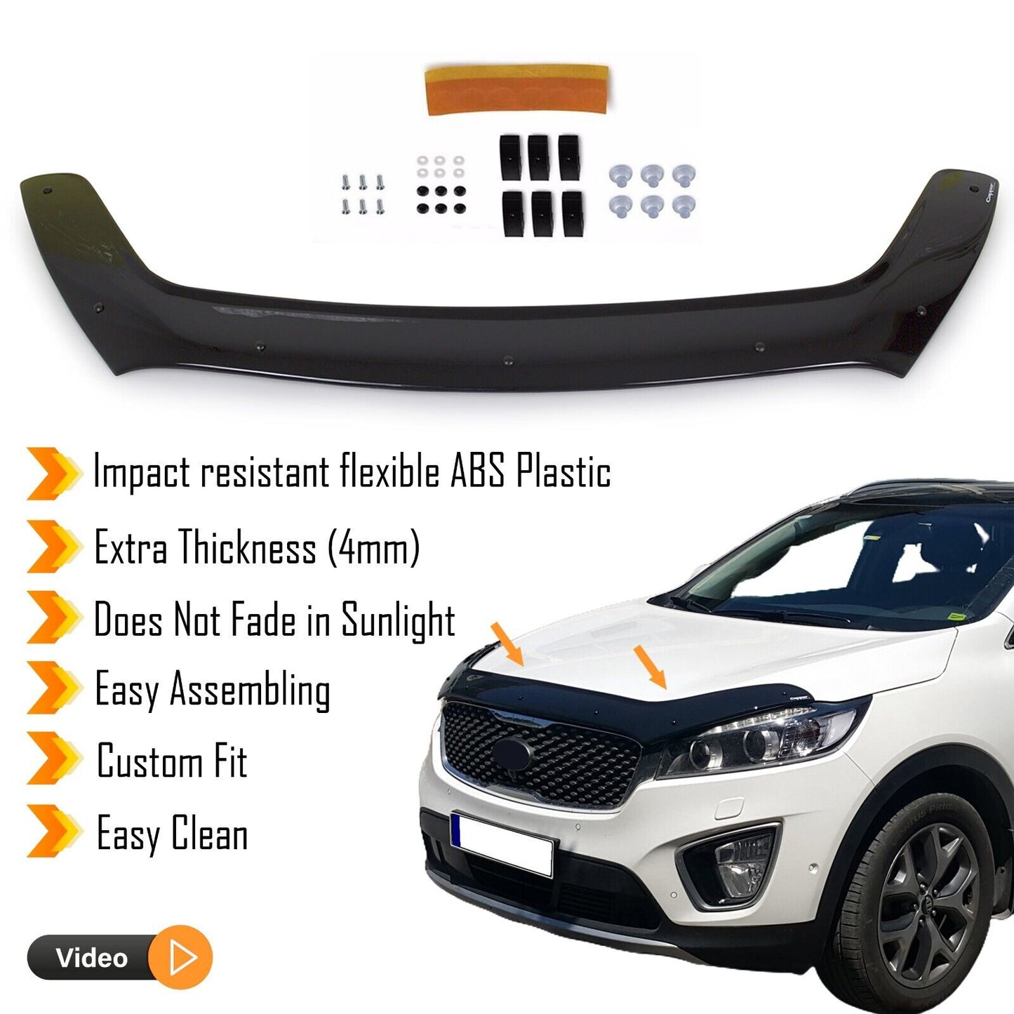 Hood Deflector Guard Fits Kia Sorento 2016-2020 Bug Shield Bonnet Protector