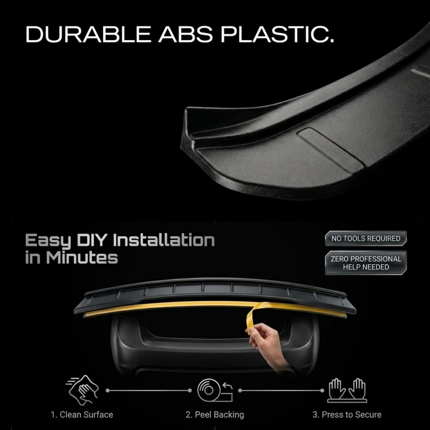 Opel Combo E Rear Bumper Guard 2019-2025, Piano Black ABS Tailgate Sill Protector, Scratch Resistant Cover