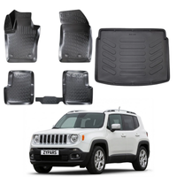 Jeep Renegade Top Floor Mats and Cargo Liner 2015-2019, All Weather TPE Front, Rear & Cargo Set