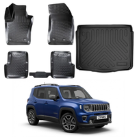 Jeep Renegade Floor Mats and Cargo Liner 2018-2026, All Weather TPE Front, Rear & Cargo Set