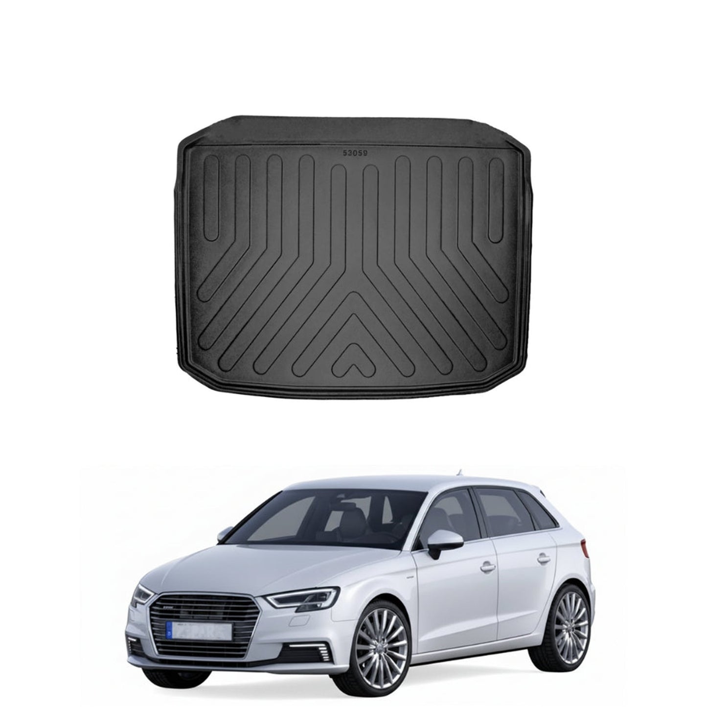 Audi A3 Cargo Liner 2013-2020, TPE All Weather Trunk Protection, Black