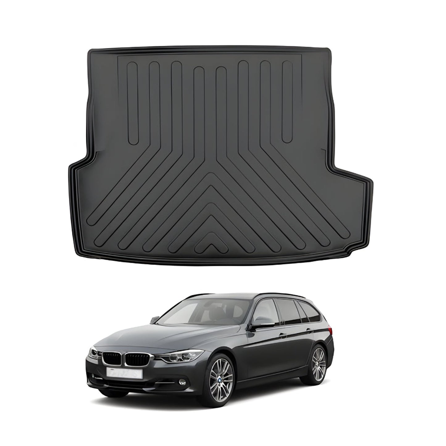 BMW 3 Series F30 Cargo Liner 2012-2019, TPE All Weather Trunk Protection, Black