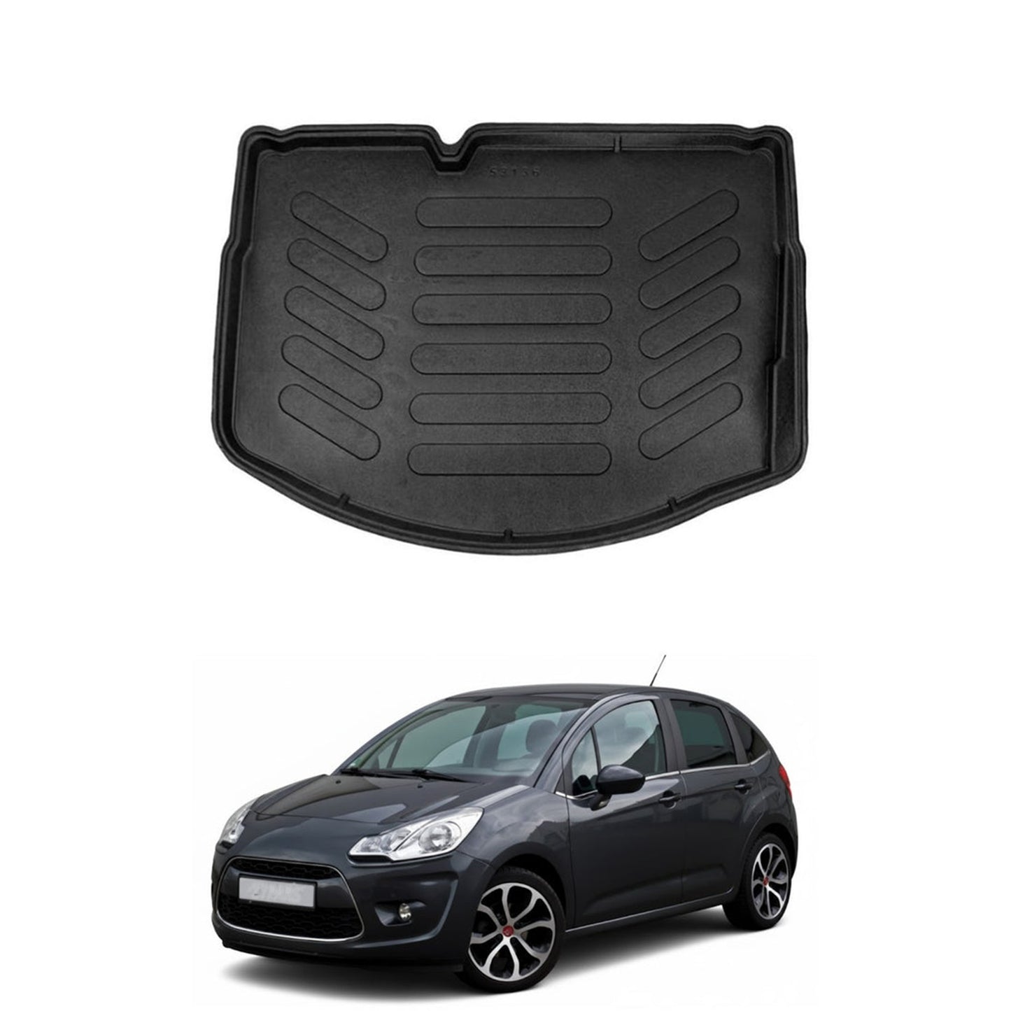 Citroen C3 Cargo Liner 2009-2016, TPE All Weather Trunk Protection, Black