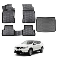 Nissan Qashqai Floor Mats and Cargo Liner 2013-2021, All Weather TPE Front, Rear & Cargo Set
