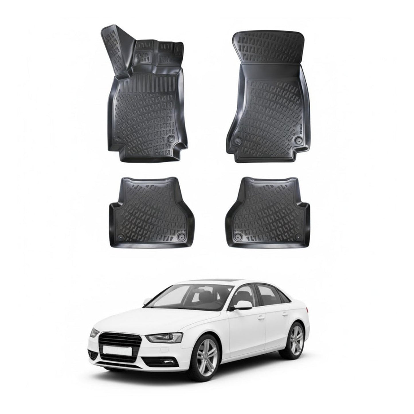 Audi A4 B8 Floor Mats 2008-2016, TPE All Weather, Non Slip Car Interior Floor Liner