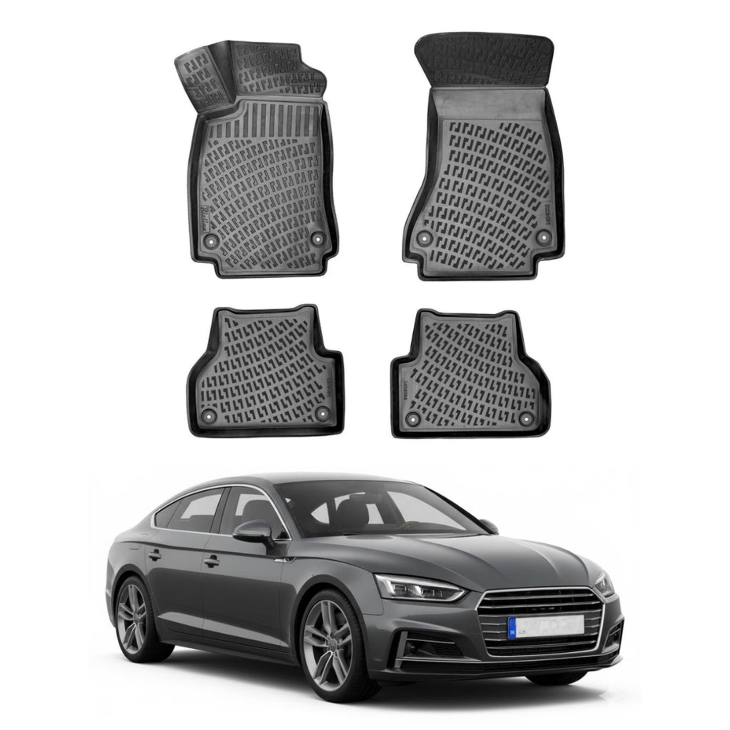 Audi A5 Floor Mats 2016-2026, TPE All Weather, Non Slip Car Interior Floor Liner