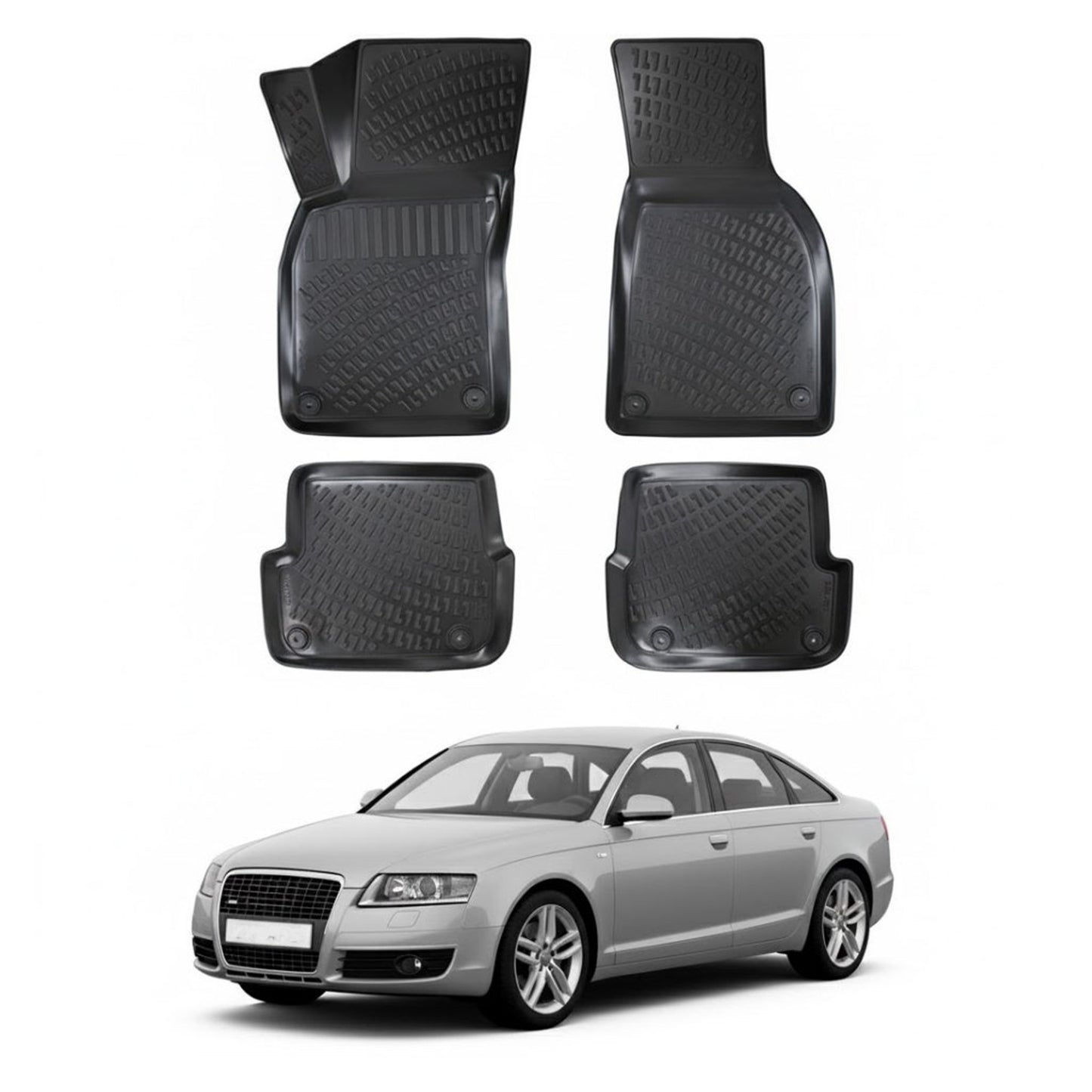 Audi A6 C6 Floor Mats 2004-2011, TPE All Weather, Non Slip Car Interior Floor Liner