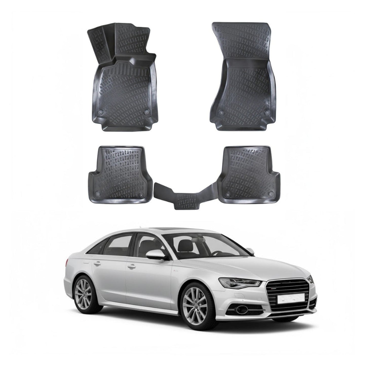 Audi A6 C7 Floor Mats 2011-2015, TPE All Weather, Non Slip Car Interior Floor Liner