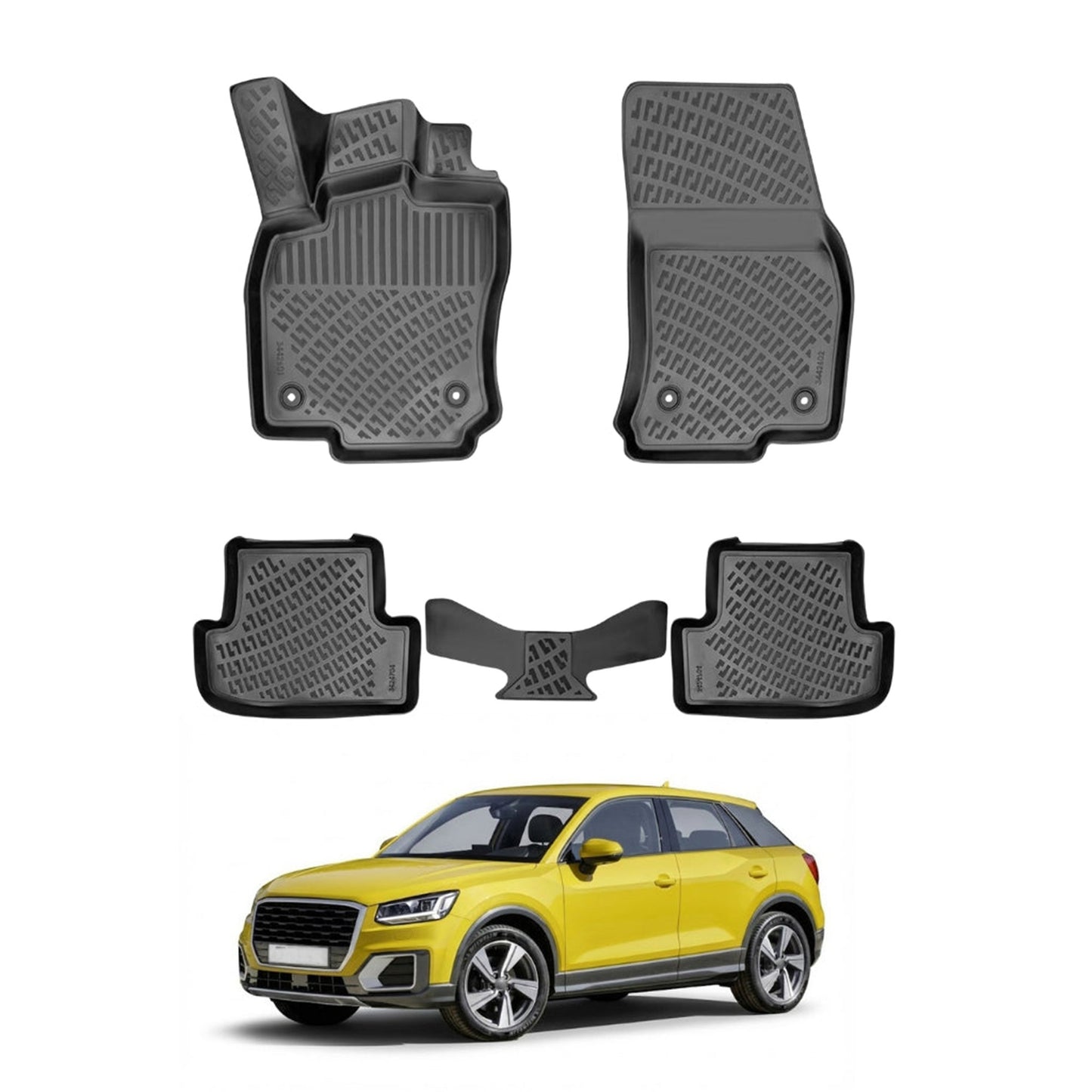 Audi Q2 Floor Mats 2016-2026, TPE All Weather, Non Slip Car Interior Floor Liner