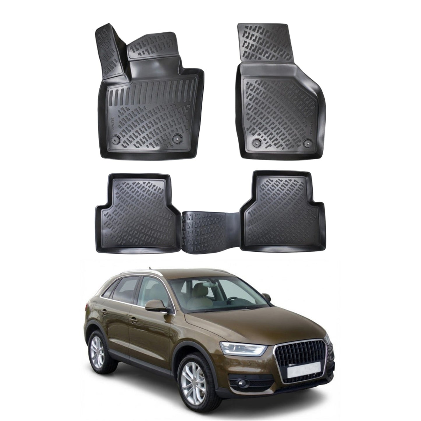 Audi Q3 Floor Mats 2011-2018, TPE All Weather, Non Slip Car Interior Floor Liner