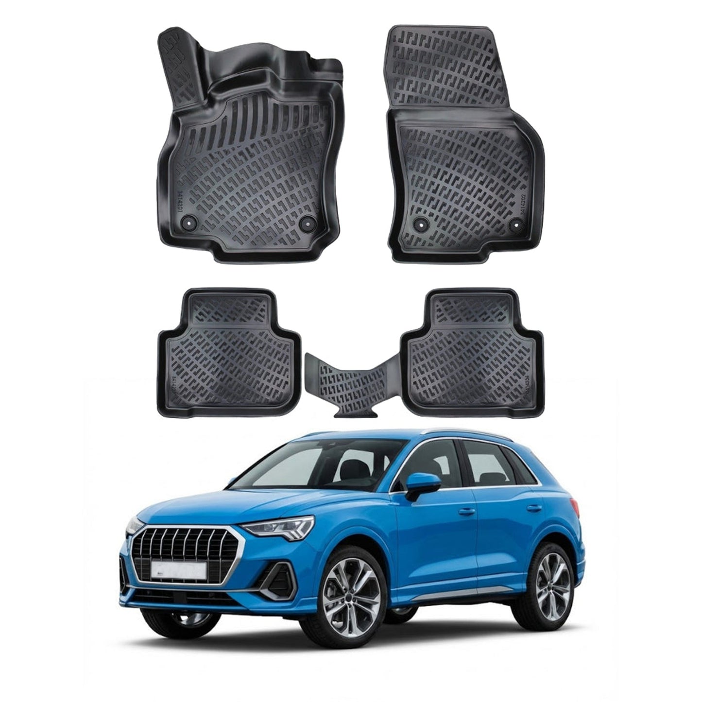 Audi Q3 Floor Mats 2018-2024, TPE All Weather, Non Slip Car Interior Floor Liner
