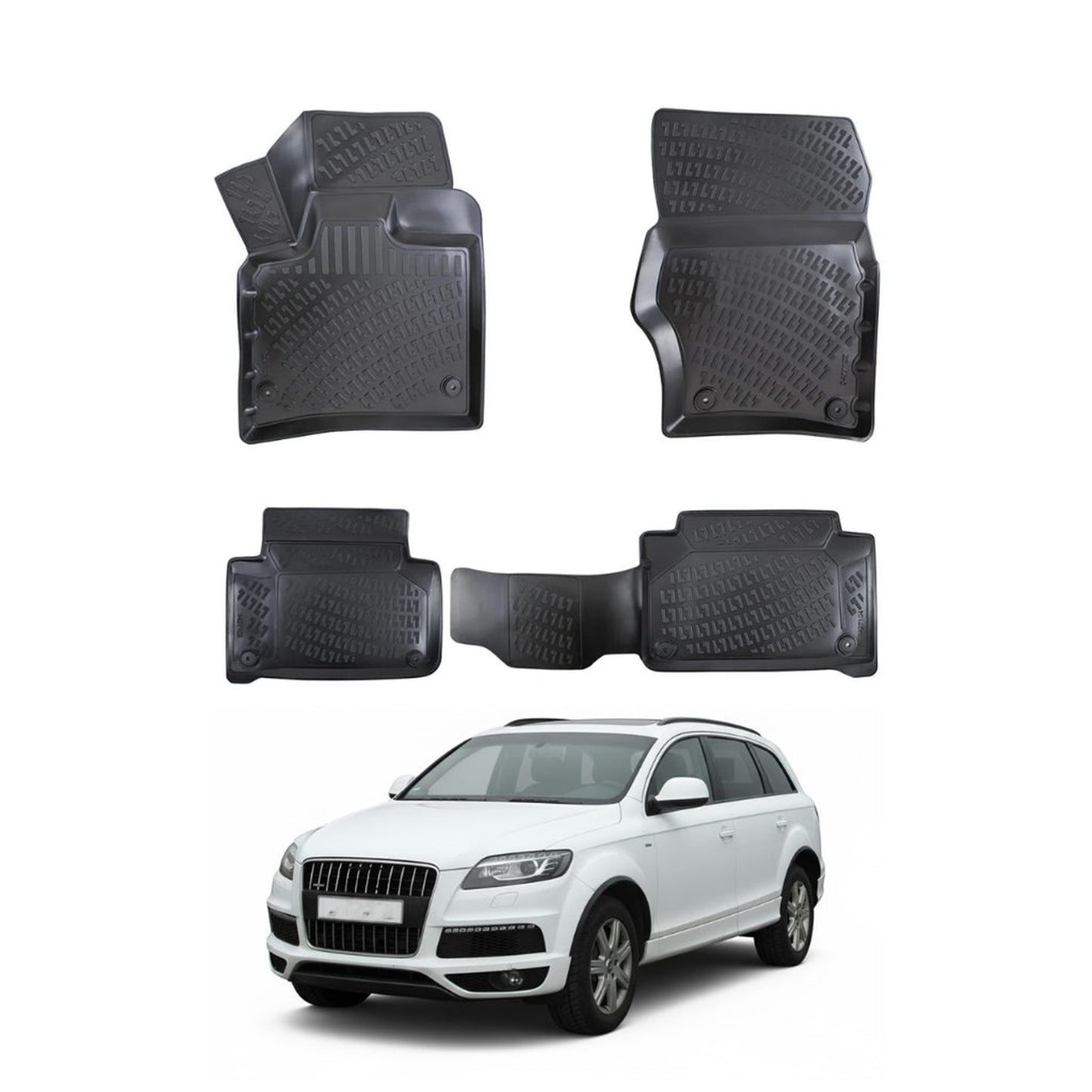 Audi Q7 Floor Mats 2006-2015, TPE All Weather, Non Slip Car Interior Floor Liner