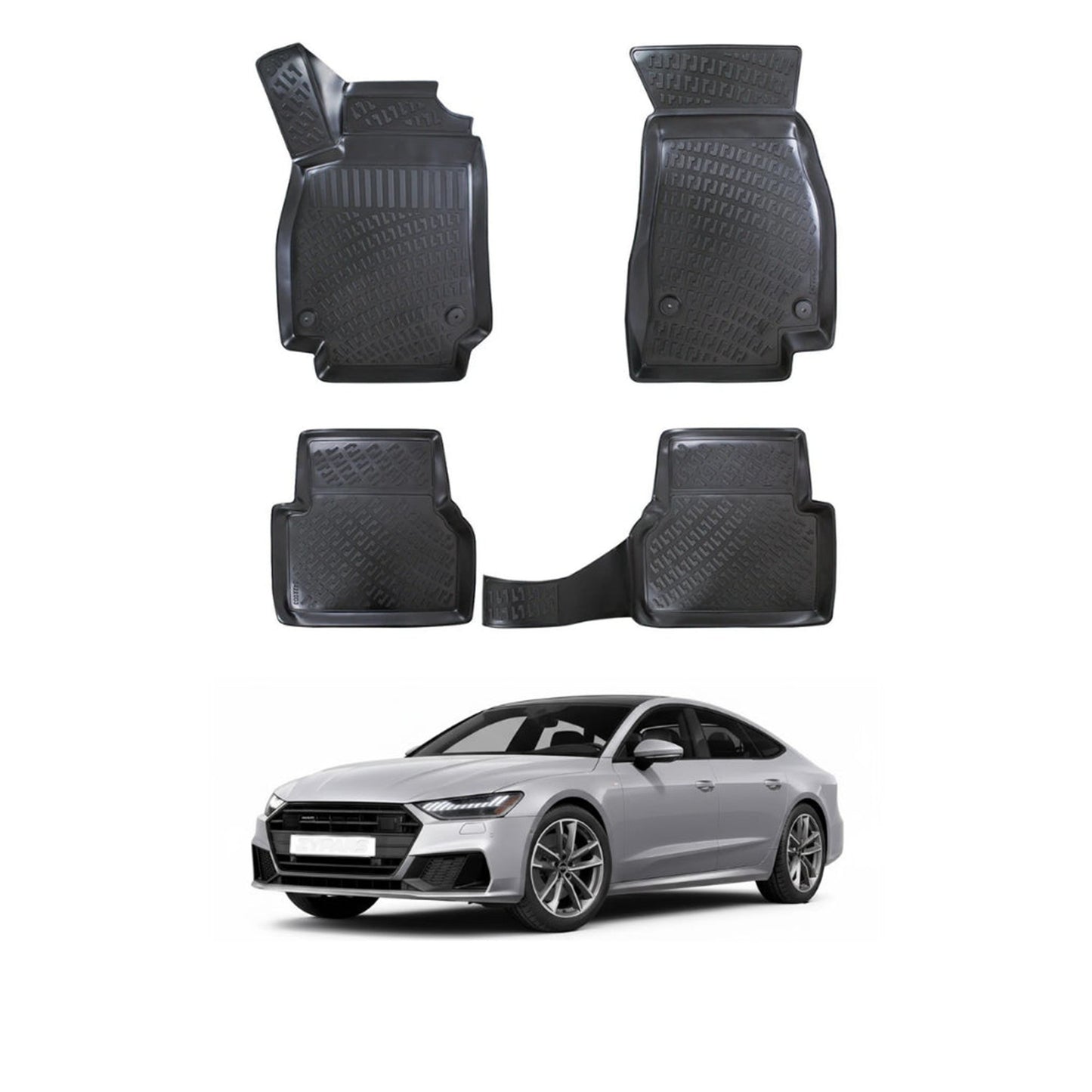 Audi A7 Floor Mats 2018-2026, TPE All Weather, Non Slip Car Interior Floor Liner