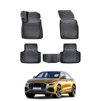 Audi Q8 Floor Mats 2018-2026, TPE All Weather, Non Slip Car Interior Floor Liner