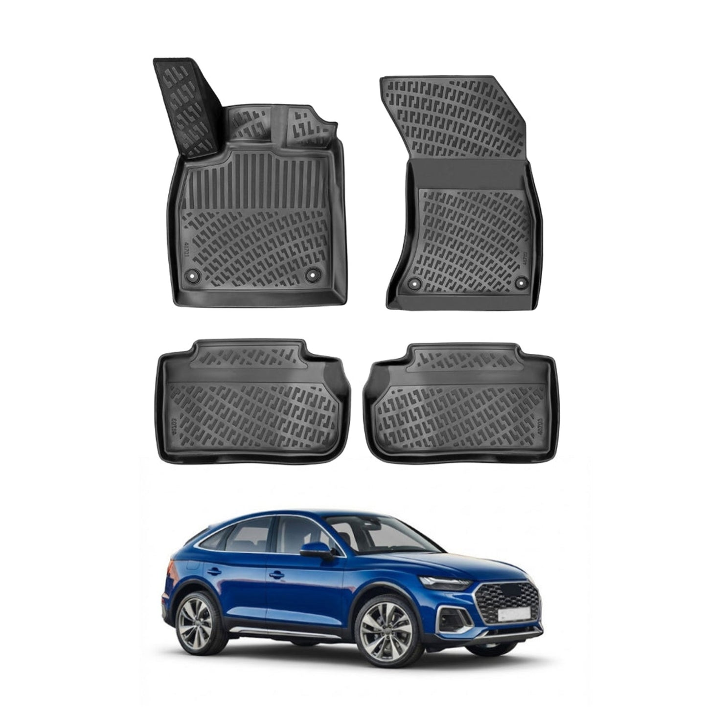 Audi Q5 Sportback Floor Mats 2020-2026, TPE All Weather, Non Slip Car Interior Floor Liner