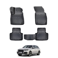 Audi Q7 e-tron Floor Mats 2016-2026, TPE All Weather, Non Slip Car Interior Floor Liner