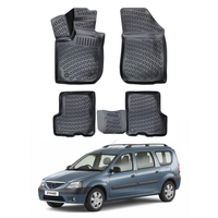 Dacia Logan MCV Floor Mats 2004-2012, TPE All Weather, Non Slip Car Interior Floor Liner
