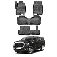 GMC Yukon Denali Floor Mats 2021-2026, TPE All Weather, Non Slip Car Interior Floor Liner