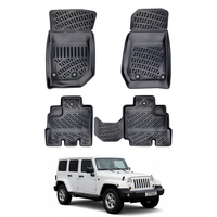 Jeep Wrangler Unlimited Floor Mats 2014-2018, TPE All Weather, Non Slip Car Interior Floor Liner