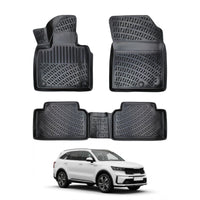 Kia Sorento Floor Mats 2021-2026, TPE All Weather, Non Slip Car Interior Floor Liner