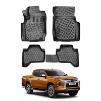Mitsubishi L200 Floor Mats 2019-2023, TPE All Weather, Non Slip Car Interior Floor Liner