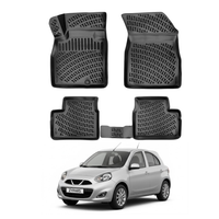 Nissan Micra Floor Mats 2010-2015, TPE All Weather, Non Slip Car Interior Floor Liner