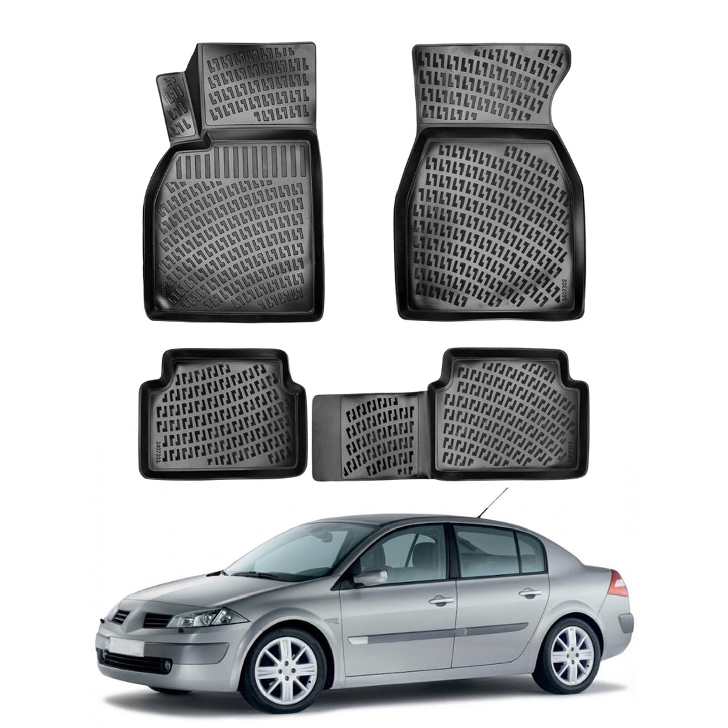 Renault Megane Floor Mats 2002-2009 - Auto Accessory SKU: 0923
