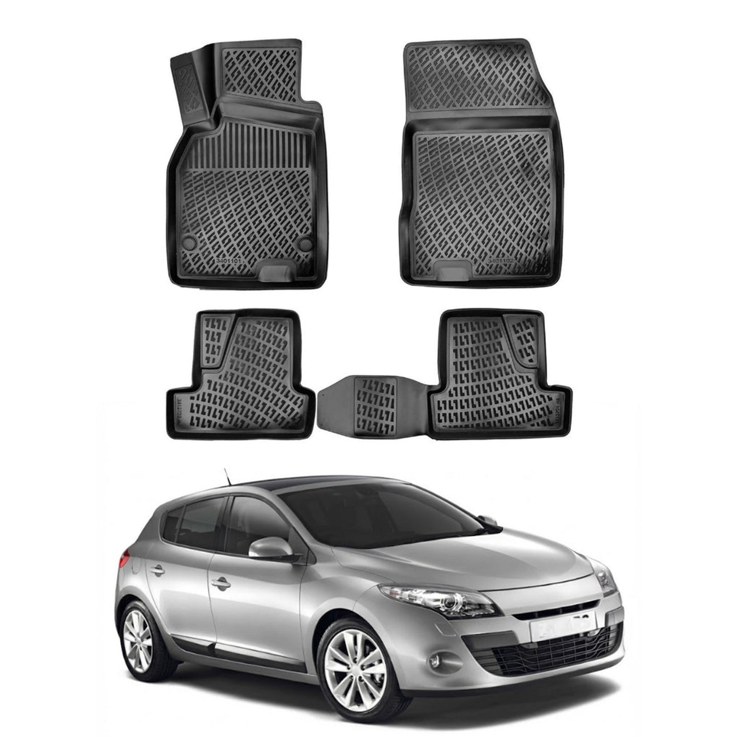 Renault Megane Floor Mats 2009-2016 - Auto Accessory SKU: 0927