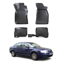 Skoda Superb Floor Mats 2001-2008, TPE All Weather, Non Slip Car Interior Floor Liner