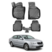 Skoda Superb Floor Mats 2008-2015, TPE All Weather, Non Slip Car Interior Floor Liner