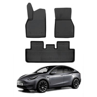 Tesla Model Y Floor Mats 2020-2024, TPE All Weather, Non Slip Car Interior Floor Liner